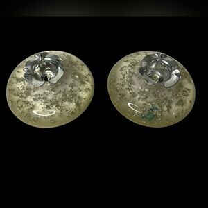 Vintage MCM Lucite With Silver Flake Taper Candle Holders Set of 2